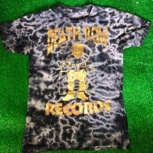 Death Row tie-dye shirt with gold lettering